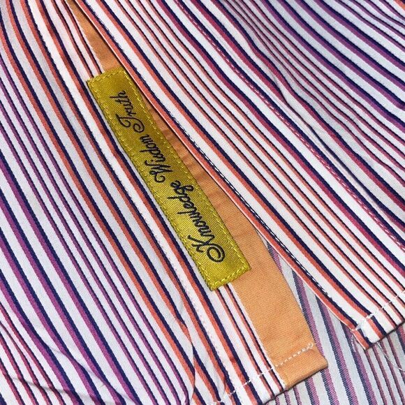 Robert Graham X Mens 3 XL Shirt Cotton Multicolor Striped Flip Cuff Tailored - Picture 7 of 16